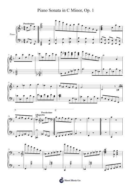 Piano Sonata in C Minor, Op. 1 Sheet Music oleh undefined-Arr.Chrisriah Sheicia