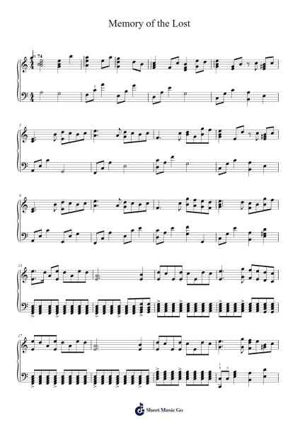 Memory of the Lost Sheet Music by Masaru Yokoyama-Arr.Thomfrank Springper