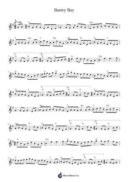 Bantry Bay Sheet Music by Urijah Montoya-Arr.Maudky Clairebey