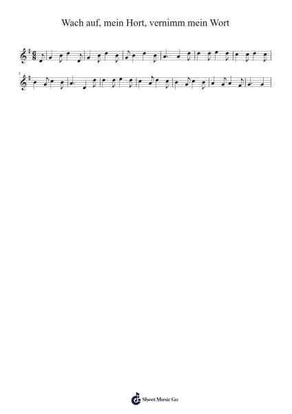 Wach auf, mein Hort, vernimm mein Wort 楽譜 by Mathias Luna-Arr.Hudthur Simpglas