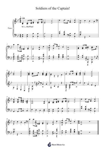 Soldiers of the Captain! Stand for Him, and fight 乐谱由 Isaac Watts - 编曲 Blairbart