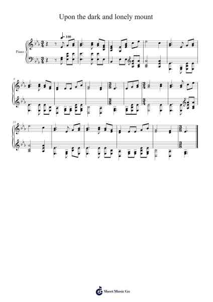 Upon the dark and lonely mount - G. E. Wright Sheet Music by Isaac Watts-Arr.Stilhan Dalter