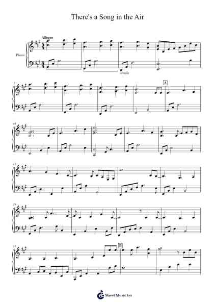 There's a Song in the Air Musica per pianoforte di Tesslass - Arr.Haleale Quildy