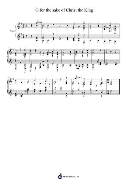 O for the sake of Christ the King Sheet Music by Isaac Watts-Arr.Nyroy Vebe