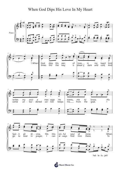 When God Dips His Love In My Heart Sheet Music by Cleavant Derricks-Arr.Wildeh Francesgrace