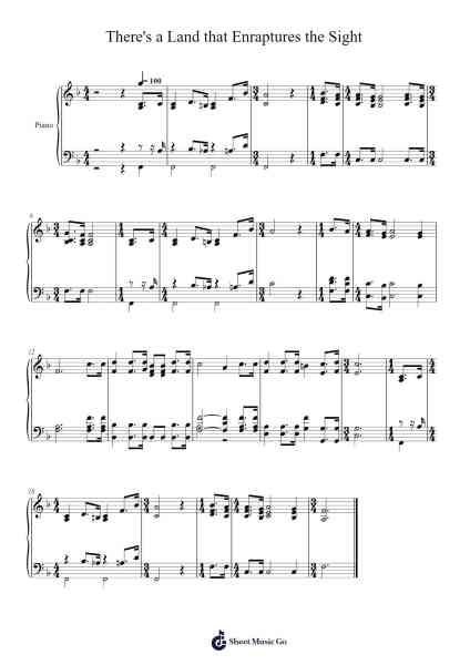 There's a Land That Enraptures the Sight Sheet Music by Isaac Watts-Arr.Kensibyl
