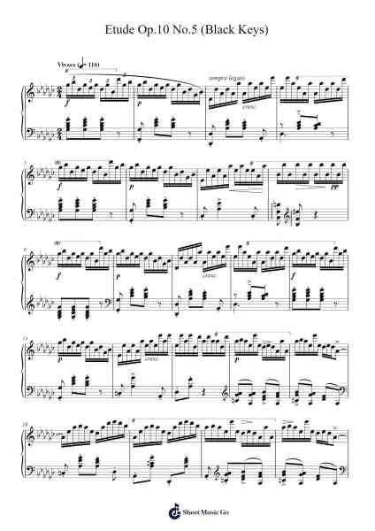 Etude Op.10 No.5 (Black Keys) โน้ตเพลงโดย Frédéric Chopin-Arr.Bairdbian Lystan