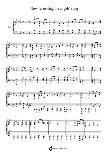 Now let us sing the angels' song Musica per pianoforte di Isaac Watts - Arr.Turdrea