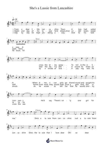 She's a Lassie from Lancashire 乐谱由 C.W. Murphy/Dan Lipton/John Neat - 编曲 Steelerah