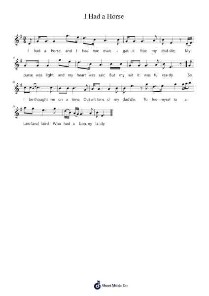 I Had a Horse 乐谱由 Julian Chambers - 编曲 Walry