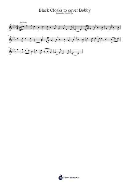 Black Cloaks to cover Bobby Sheet Music oleh undefined-Arr.Spenvice