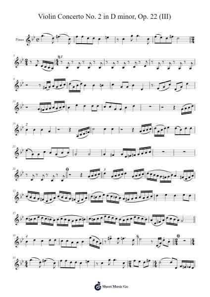 Violin Concerto No. 2 in D minor, Op. 22 (III) 樂譜由 Viktoria022 - 編曲 Terwyatt Hangan