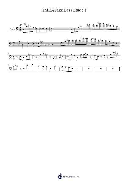 TMEA Jazz Bass Etude 1 樂譜由 Phil Rumbley - 編曲 Denuel Shirbill