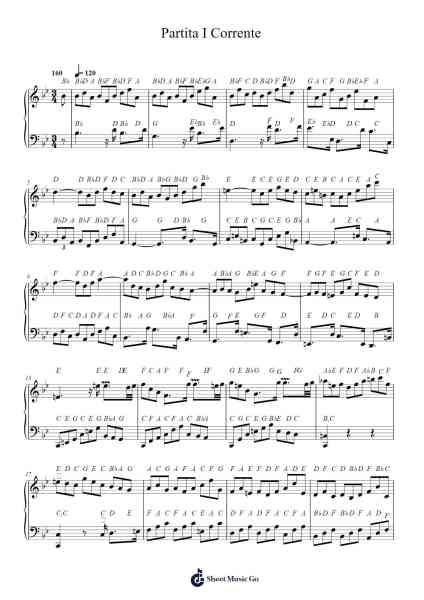 Partita I Corrente Sheet Music by Johann Sebastian Bach-Arr.Cashshop