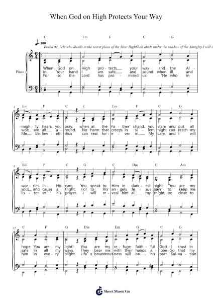 When God on High Protects Your Way Sheet Music by Michael Vehe-Arr.Gusgess