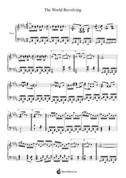 The World Revolving Musica per pianoforte di Toby Fox - Arr.Fordniah