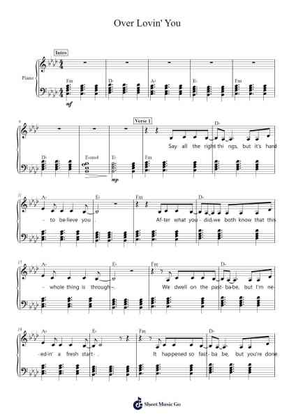 Over Lovin' You 樂譜由 Kimber Fleming - 編曲 Yulevieve