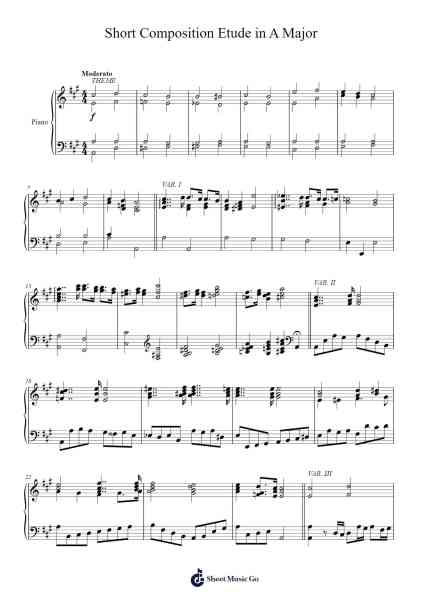 Etude in A Major 樂譜由 Senest Cartle - 編曲 Woodphael