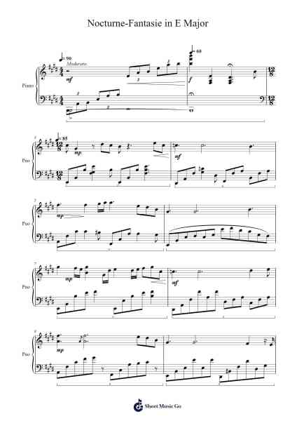 Nocturne-Fantasie in E Major 楽譜 by undefined-Arr.Cookjoe