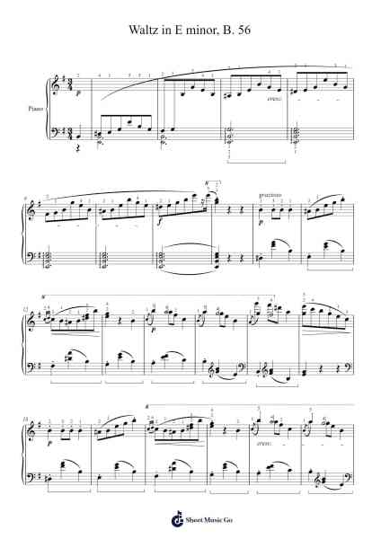 Waltz in E minor, B. 56 Sheet Music by Frédéric Chopin-Arr.Fasthue