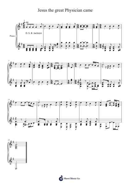 Jesus the Great Physician Sheet Music by Isaac Watts-Arr.Larfox Efquinn