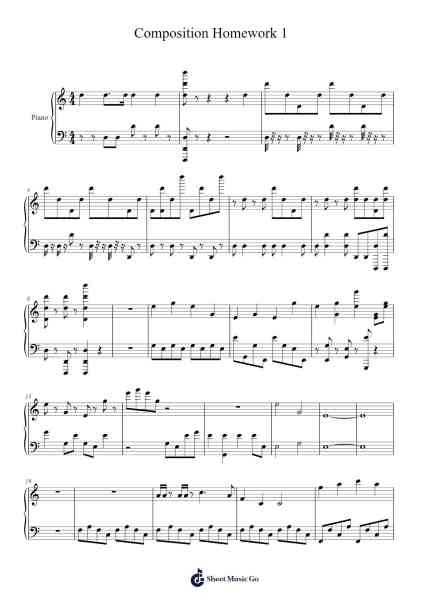 Composition Homework 1 Sheet Music by Eric Lin-Arr.Chamver Brewslyle