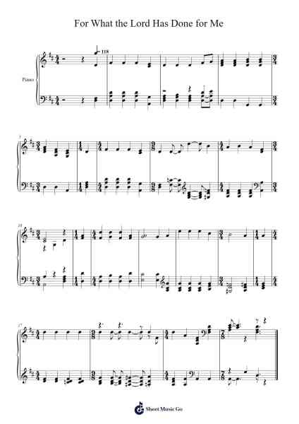 For What the Lord Has Done for Me 樂譜由 Isaac Watts - 編曲 Ianruth Xalain