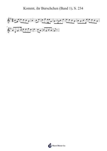 Kommt, ihr Burschchen (Band 1), S. 234 Sheet Music by HarmonicNeil-Arr.Thompze