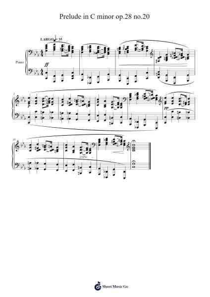 Prelude in C minor op.28 no.20 Sheet Music by Frédéric Chopin-Arr.Spenky Chloelith