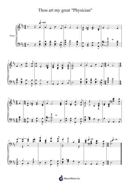 Thou Art My Great "Physician" Sheet Music by Isaac Watts-Arr.Alsriah