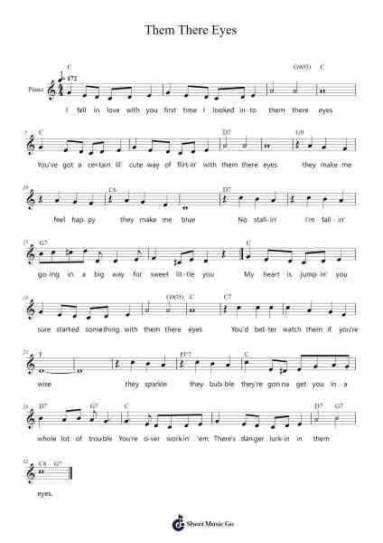 Them There Eyes Sheet Music by Billie Holiday-Arr.Hamclaire