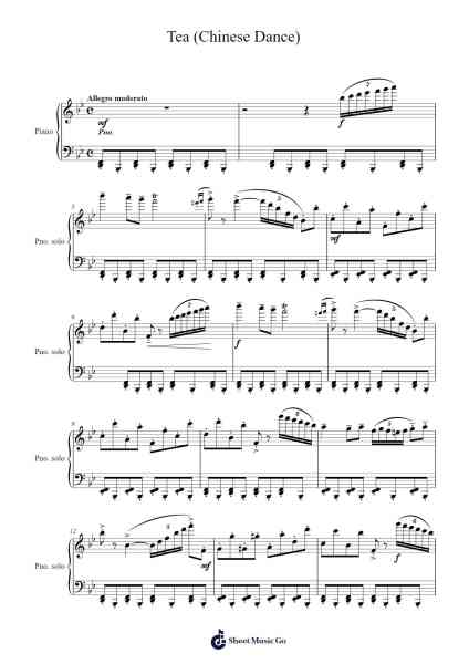 The Nutcracker, Op. 71: Act II - No. 12e Tea (Chinese Dance) Sheet Music by Pyotr Ilyich Tchaikovsky-Arr.Croftsgreg