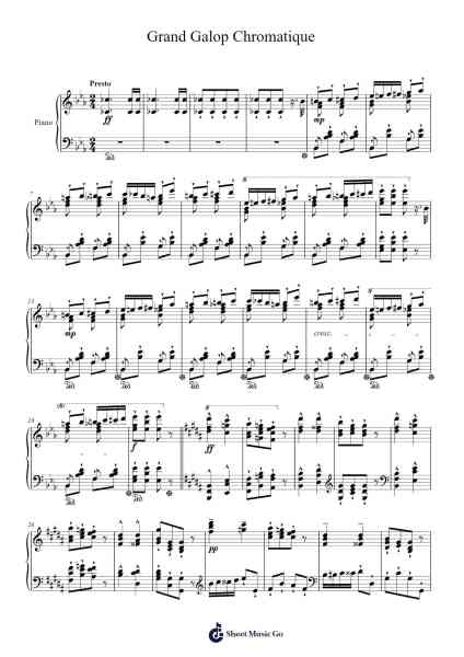 Grand Galop Chromatique Sheet Music by Franz Liszt-Arr.Cooholt Hogreen