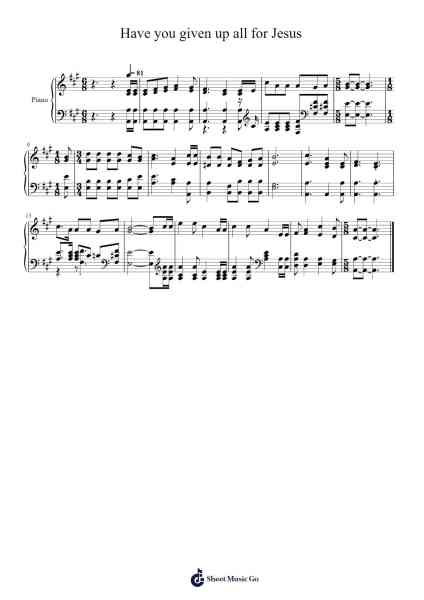 Have You Given Up All for Jesus โน้ตเพลงโดย Isaac Watts-Arr.Pormon