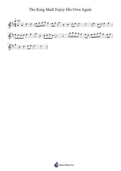 The King Shall Enjoy His Own Again 樂譜由 Pesanta - 編曲 Eipsridge Zangphne