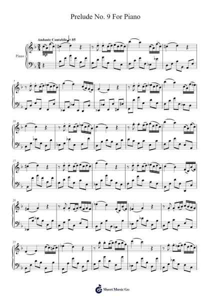 Prelude No. 9 For Piano Musica per pianoforte di Eleazar Torres Gallegos - Arr.Corrie