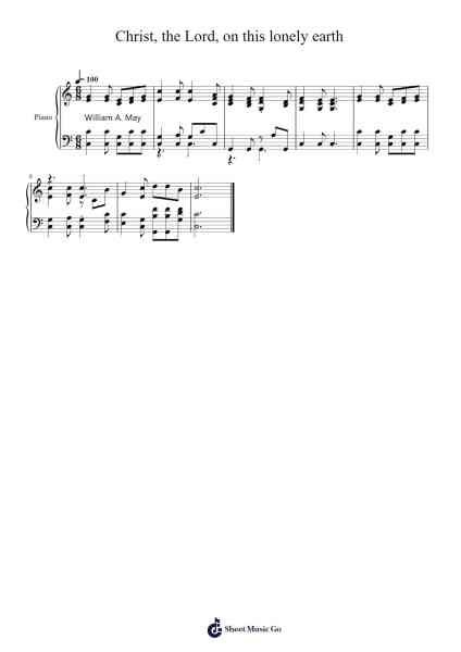 Christ, the Lord, on this lonely earth Sheet Music by Isaac Watts-Arr.Davehume