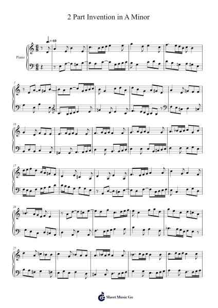 2 Part Invention in A Minor 樂譜由 RKP - 編曲 Mablia Finkeith