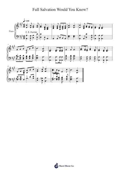 Full Salvation Would You Know? 樂譜由 Isaac Watts - 編曲 Croftswilde Ruthtodd