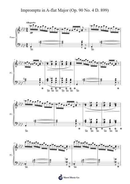 Impromptu in A-flat Major, D. 899, Op. 90 No. 4 Sheet Music by Franz Schubert-Arr.Stilling