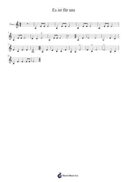 Es ist für uns Sheet Music by undefined-Arr.Bonrian Vanqe