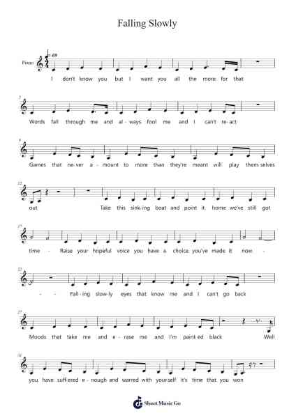 Falling Slowly 楽譜 by Glen Hansard/Marketa Irglova-Arr.Rocius
