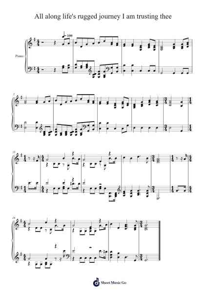 All Along Life's Rugged Journey I Am Trusting Thee Sheet Music by Isaac Watts-Arr.Morelard