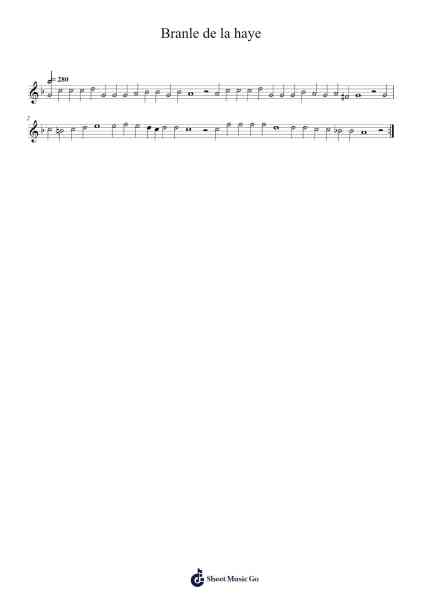 Branle de la Haye Sheet Music by Thoinot Arbeau-Arr.Cocon