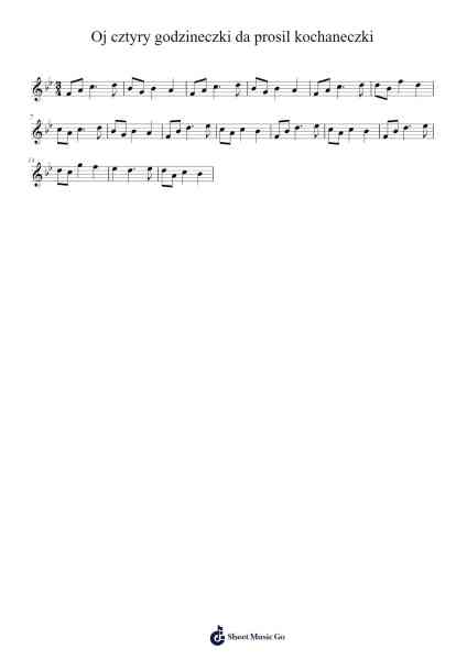 Oj cztyry godzineczki da prosil kochaneczki Sheet Music by Khalil Bullock-Arr.Walshac