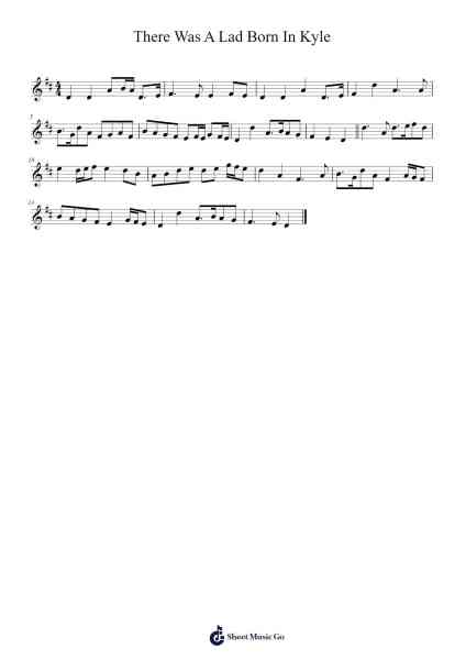 There Was A Lad Born In Kyle Sheet Music by f0lk-Arr.Consclife Gosden