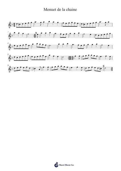Menuet de la chaine Sheet Music by Trad-Arr.Runiel Faulktave