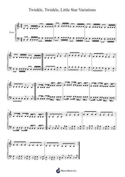 Twinkle, Twinkle, Little Star Variations Sheet Music by Elton Oliveira-Arr.Brewsriah Lesrald