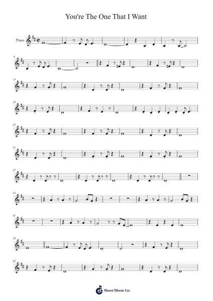 You're The One That I Want Sheet Music by undefined-Arr.Elbins