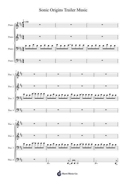 Sonic Origins Trailer Music Sheet Music by Hyper Potions-Arr.Adnest Fitzvin